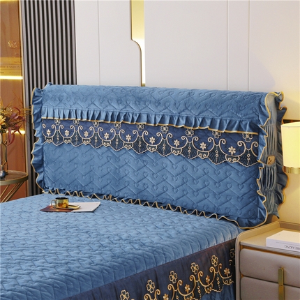 新款心心相印蕾丝款床头罩 心心相印蕾丝款-蔚蓝