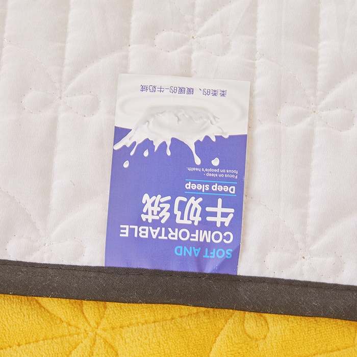 91家纺网 家纺一手货源 找家纺 虹星家纺 2023新款牛奶绒夹棉蕾丝可拆卸床裙系列四件套 梦幻巴黎 柠檬黄