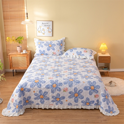 91家纺网 家纺一手货源 找家纺 飞轮海蚊帐 2023新款J-1牛奶绒多功能夹棉花边床盖 小情调