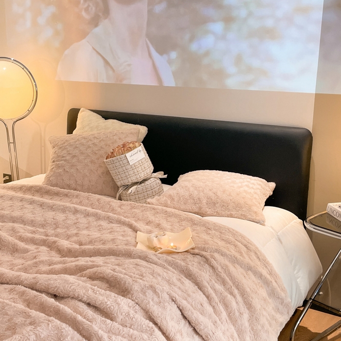 91家纺网 家纺一手货源 找家纺 （总）秀色 2025新款A类冬季600g双面加厚保暖兔毛毯子午睡空调毯沙发毯盖毯-朵拉