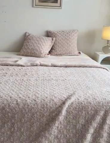 91家纺网 家纺一手货源 找家纺 （总）秀色 2025新款A类冬季600g双面加厚保暖兔毛毯子午睡空调毯沙发毯盖毯-朵拉