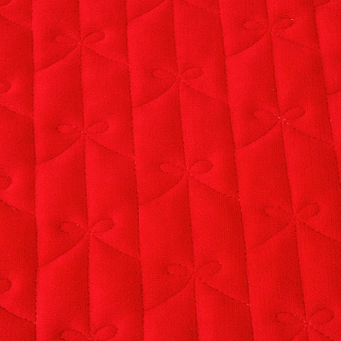 91家纺网 家纺一手货源 找家纺 虹星家纺 2023新款牛奶绒夹棉蕾丝可拆卸床裙系列单床裙 梦幻巴黎 大红