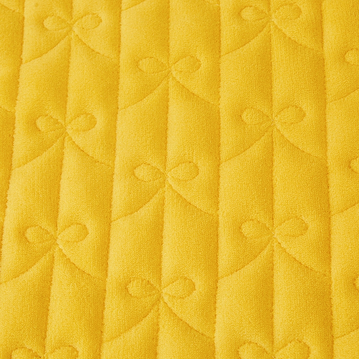 91家纺网 家纺一手货源 找家纺 虹星家纺 2023新款牛奶绒夹棉蕾丝可拆卸床裙系列单床裙 酒梦幻巴黎 柠檬黄