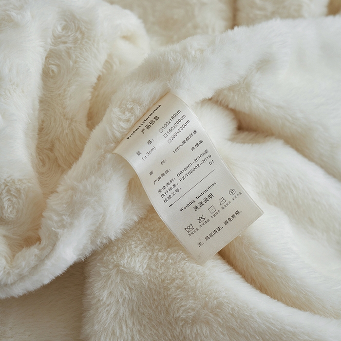 91家纺网 家纺一手货源 找家纺 秀色 2025新款A类冬季600g双面加厚保暖兔毛毯子午睡空调毯沙发毯盖毯-朵拉 朵拉－奶油白