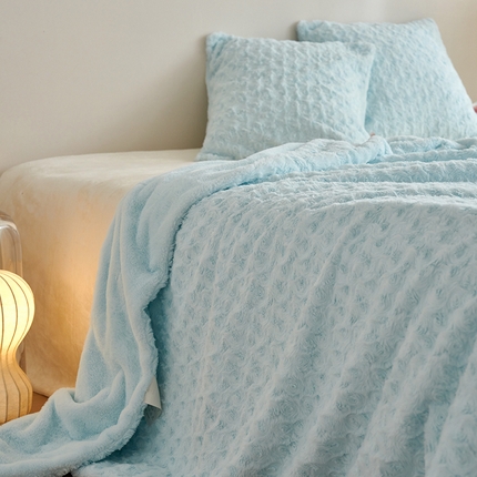 91家纺网 家纺一手货源 找家纺 秀色 2025新款A类冬季600g双面加厚保暖兔毛毯子午睡空调毯沙发毯盖毯-朵拉 朵拉－可可