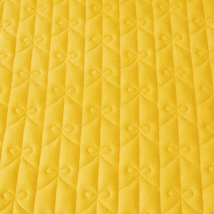 91家纺网 家纺一手货源 找家纺 虹星家纺 2023新款牛奶绒夹棉蕾丝可拆卸床裙系列单床裙 酒梦幻巴黎 柠檬黄