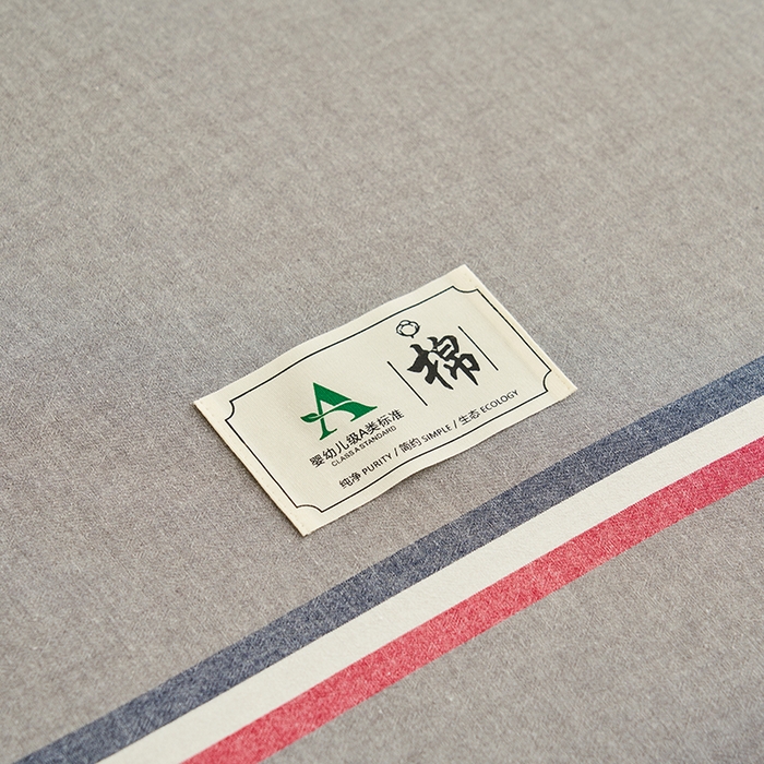 91家纺网 家纺一手货源 找家纺 21度C 2024新款色织全棉水洗棉床笠 光阴灰