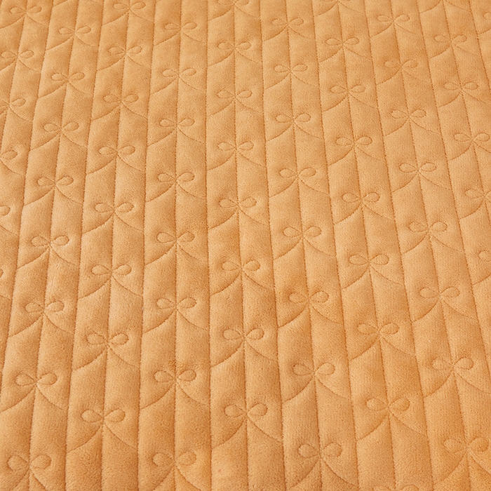 91家纺网 家纺一手货源 找家纺 虹星家纺 2023新款牛奶绒夹棉蕾丝可拆卸床裙系列单床裙 梦幻巴黎 暖杏