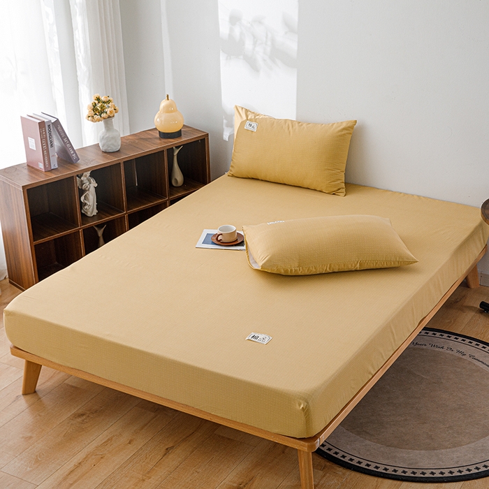 91家纺网 家纺一手货源 找家纺 宝时兰 2024新款A类加厚全棉床笠-纯色款 简纯-黄