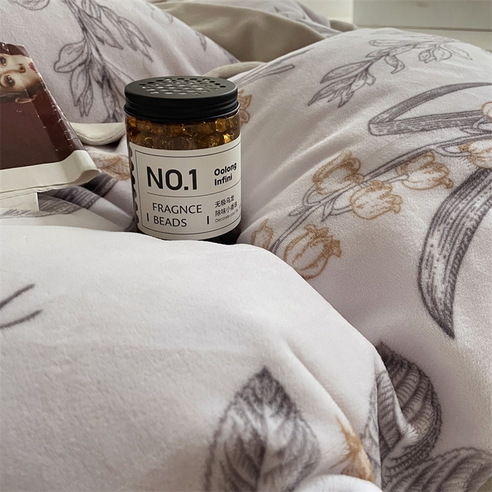 91家纺网 家纺一手货源 找家纺 榻尚家居 2023秋冬新品高克重230克洛克绒四件套-铃兰物语 铃兰物语-紫