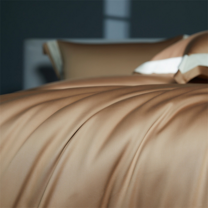 91家纺网 家纺一手货源 找家纺 缔缦 2023新款定织新布种S140系列四件套-赫本 白橡金