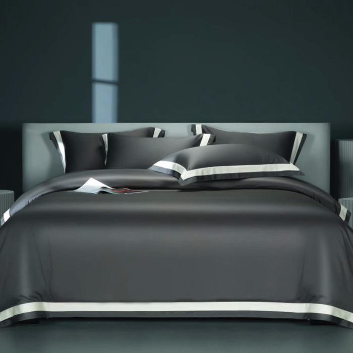 91家纺网 家纺一手货源 找家纺 缔缦 2023新款定织新布种S140系列四件套-赫本 盛棕灰