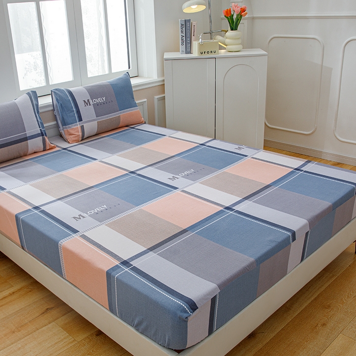 91家纺网 家纺一手货源 找家纺 宝时兰 2025新款A类加厚全棉床笠-印花款 卡希尔-蓝