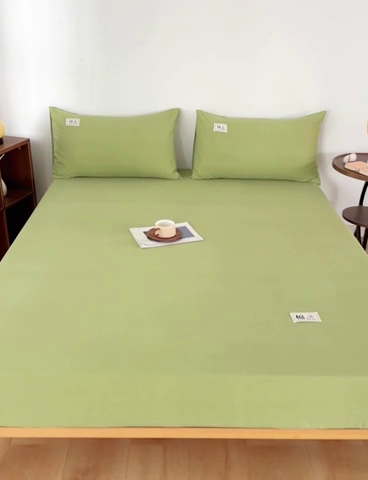 91家纺网 家纺一手货源 找家纺 宝时兰 2024新款A类加厚全棉床笠-纯色款 简纯-香草绿