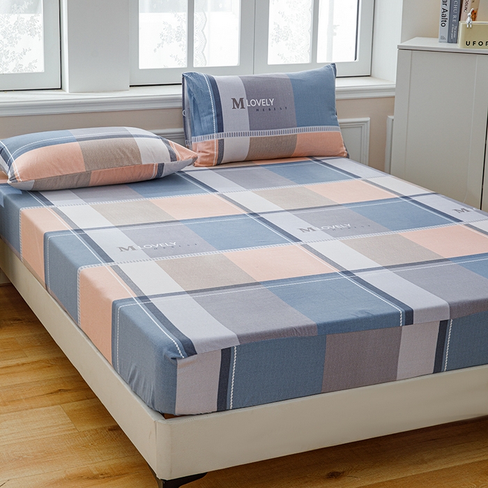 91家纺网 家纺一手货源 找家纺 宝时兰 2025新款A类加厚全棉床笠-印花款 卡希尔-蓝