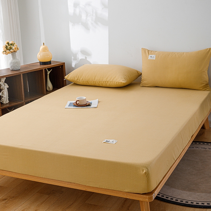 91家纺网 家纺一手货源 找家纺 宝时兰 2024新款A类加厚全棉床笠-纯色款 简纯-黄