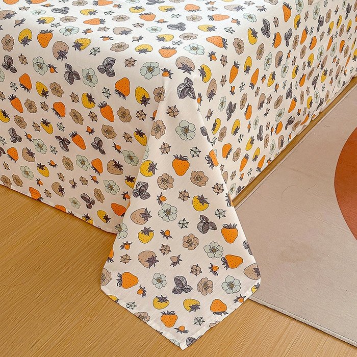 91家纺网 家纺一手货源 找家纺 元元被芯 2023新款全棉直角印花床单 草莓派