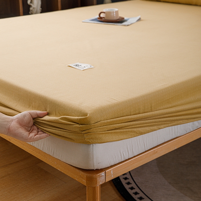 91家纺网 家纺一手货源 找家纺 宝时兰 2024新款A类加厚全棉床笠-纯色款 简纯-黄