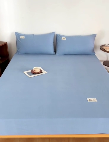 91家纺网 家纺一手货源 找家纺 宝时兰 2024新款A类加厚全棉床笠-纯色款 简纯-蓝