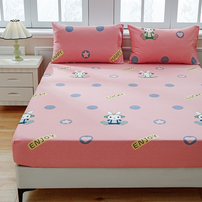 91家纺网 家纺一手货源 找家纺 宝时兰 2025新款A类加厚全棉床笠-印花款 兔梦心语