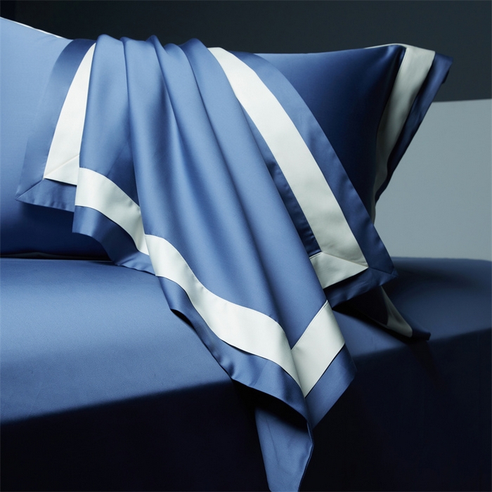 91家纺网 家纺一手货源 找家纺 缔缦 2023新款定织新布种S140系列四件套-赫本 宾利蓝