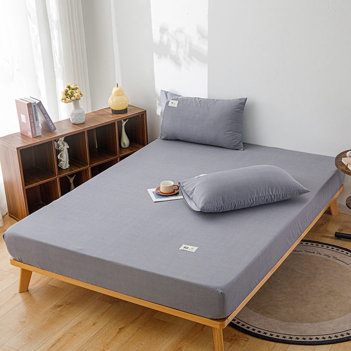 91家纺网 家纺一手货源 找家纺 宝时兰 2024新款A类加厚全棉床笠-纯色款 简纯-灰