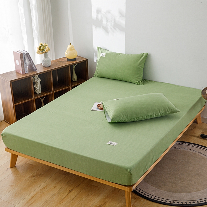 91家纺网 家纺一手货源 找家纺 宝时兰 2024新款A类加厚全棉床笠-纯色款 简纯-香草绿