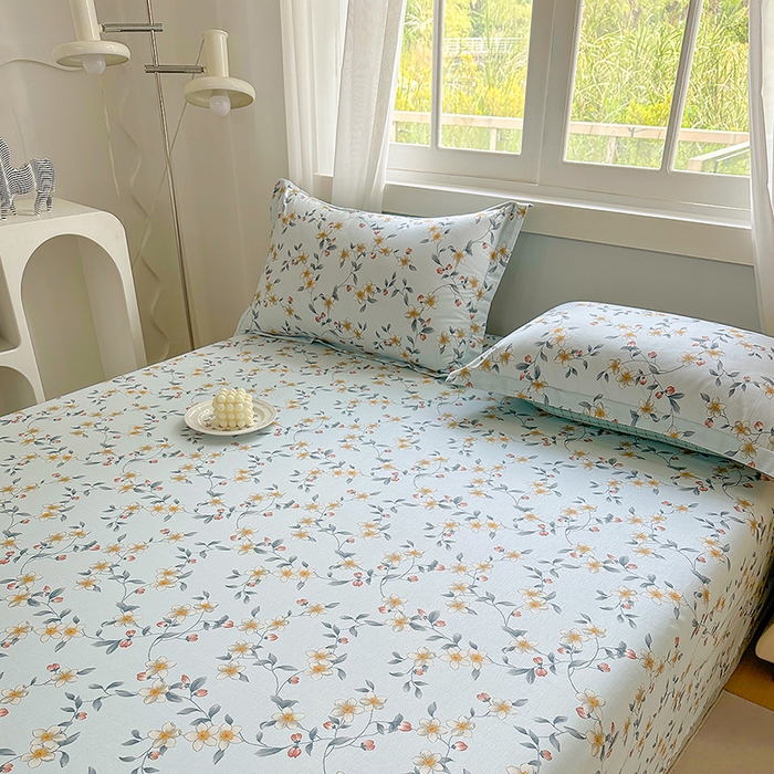 91家纺网 家纺一手货源 找家纺 元元被芯 2023新款全棉直角印花床单 爱洛