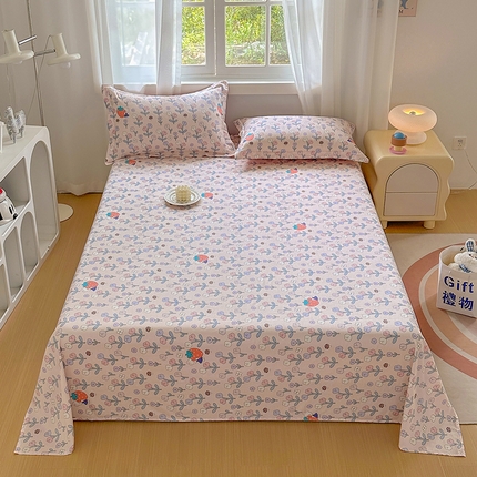 元元被芯 2023新款全棉直角印花床单 蜜糖花语