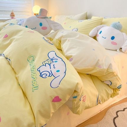 91家纺网 家纺一手货源 找家纺 暮思家居 2023新款正版授权三丽鸥全棉四件套系列第二批 柠萌大耳狗