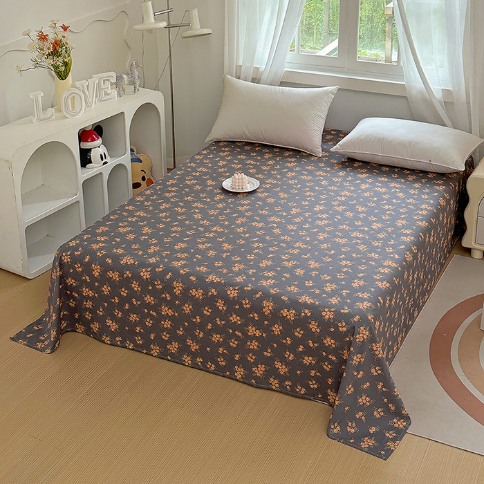 91家纺网 家纺一手货源 找家纺 元元被芯 2023新款全棉直角印花床单 芳菲满园