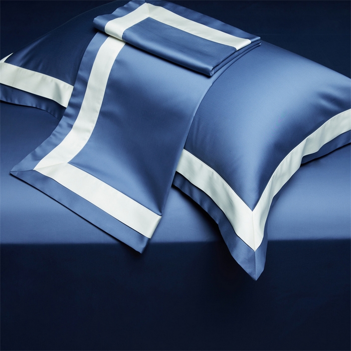 91家纺网 家纺一手货源 找家纺 缔缦 2023新款定织新布种S140系列四件套-赫本 宾利蓝