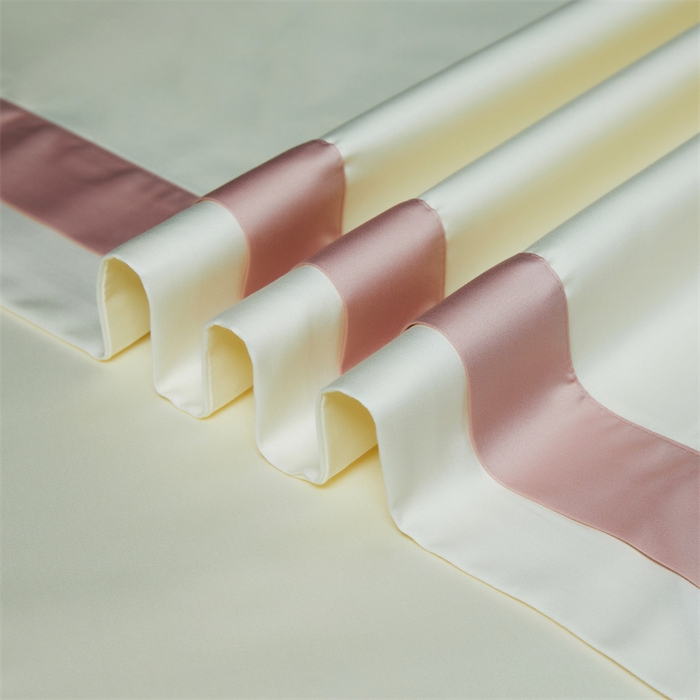 91家纺网 家纺一手货源 找家纺 缔缦 2023新款定织新布种S140系列四件套-赫本 贵族白-粉