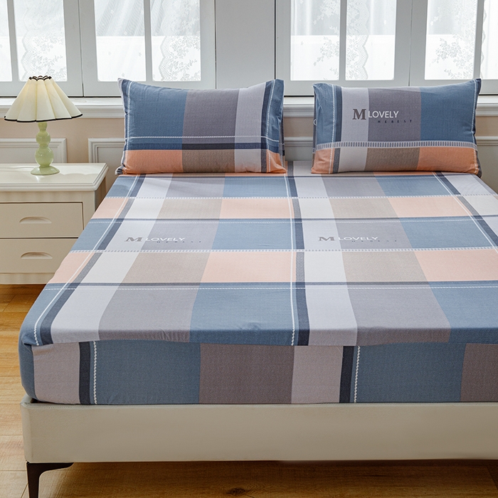 91家纺网 家纺一手货源 找家纺 宝时兰 2025新款A类加厚全棉床笠-印花款 卡希尔-蓝