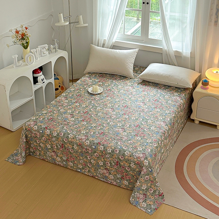 91家纺网 家纺一手货源 找家纺 元元被芯 2023新款全棉直角印花床单 爱丽丝