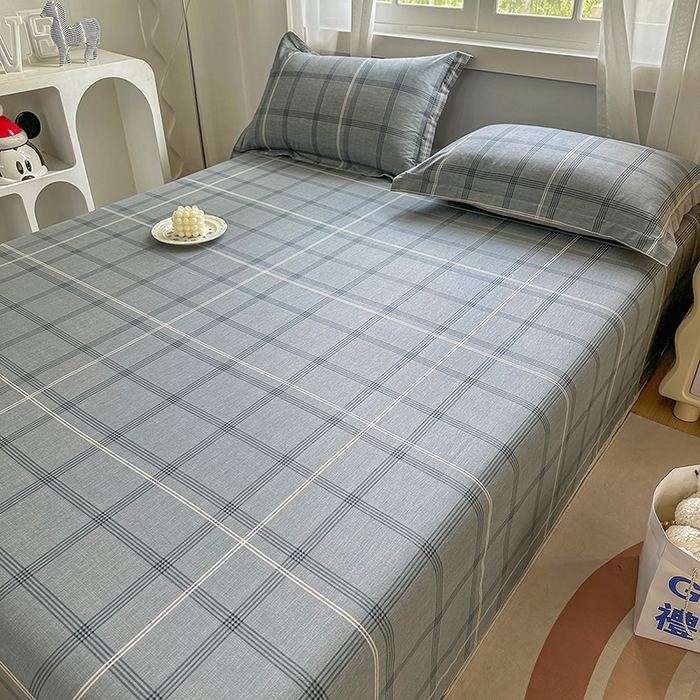 91家纺网 家纺一手货源 找家纺 元元被芯 2023新款全棉直角印花床单 北欧格