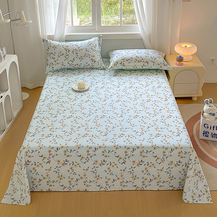 91家纺网 家纺一手货源 找家纺 元元被芯 2023新款全棉直角印花床单 爱洛