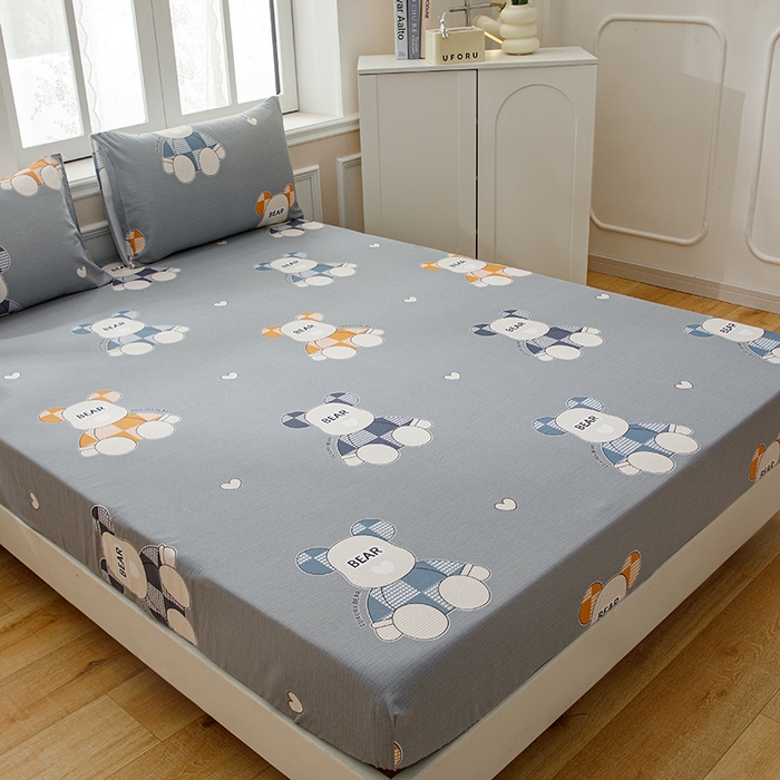 91家纺网 家纺一手货源 找家纺 宝时兰 2025新款A类加厚全棉床笠-印花款 玩偶熊