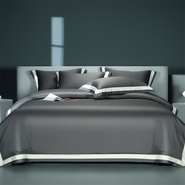 91家纺网 家纺一手货源 找家纺 缔缦 2023新款定织新布种S140系列四件套-赫本 盛棕灰