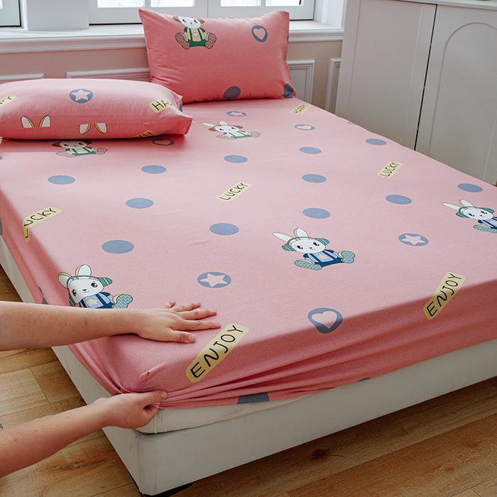 91家纺网 家纺一手货源 找家纺 宝时兰 2025新款A类加厚全棉床笠-印花款 兔梦心语