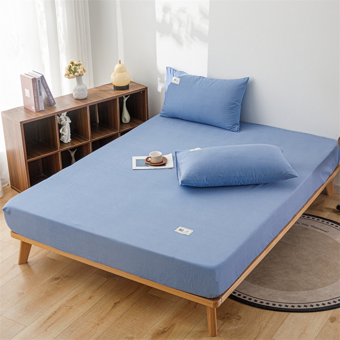 91家纺网 家纺一手货源 找家纺 宝时兰 2024新款A类加厚全棉床笠-纯色款 简纯-蓝