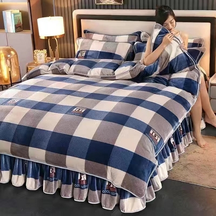静缘分 2024新款金貂绒牛奶绒单品被套 优雅大格