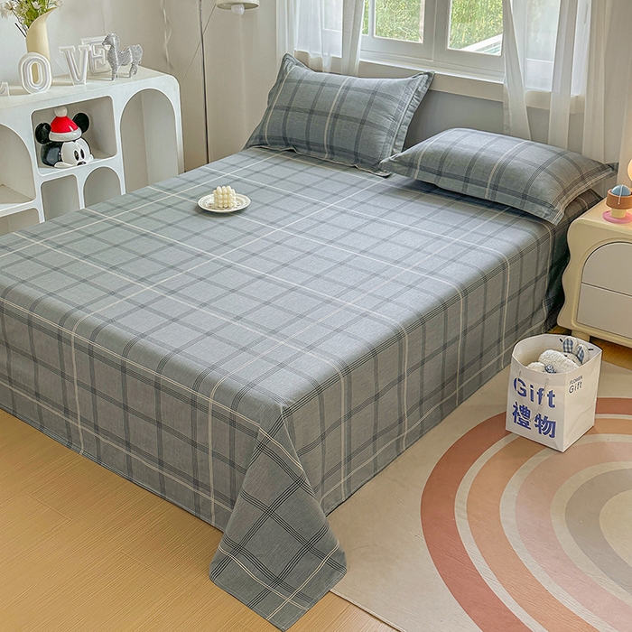 91家纺网 家纺一手货源 找家纺 元元被芯 2023新款全棉直角印花床单 北欧格