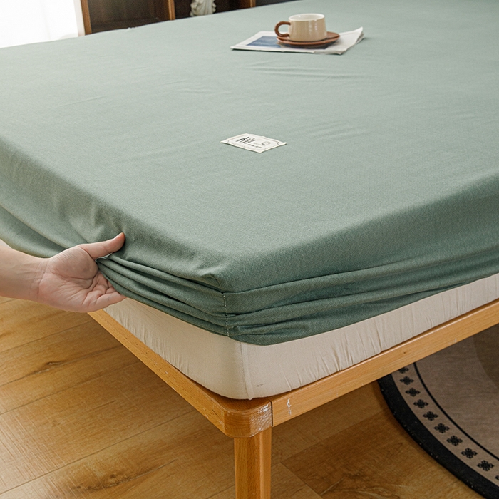 91家纺网 家纺一手货源 找家纺 宝时兰 2024新款A类加厚全棉床笠-纯色款 简纯-绿