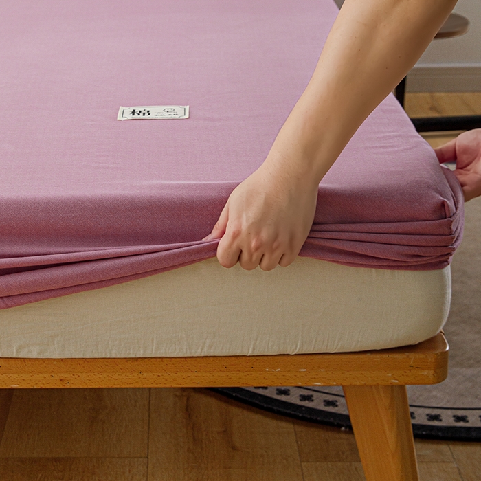 91家纺网 家纺一手货源 找家纺 宝时兰 2024新款A类加厚全棉床笠-纯色款 简纯-豆沙