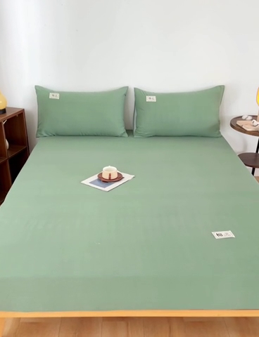 91家纺网 家纺一手货源 找家纺 宝时兰 2024新款A类加厚全棉床笠-纯色款 简纯-绿