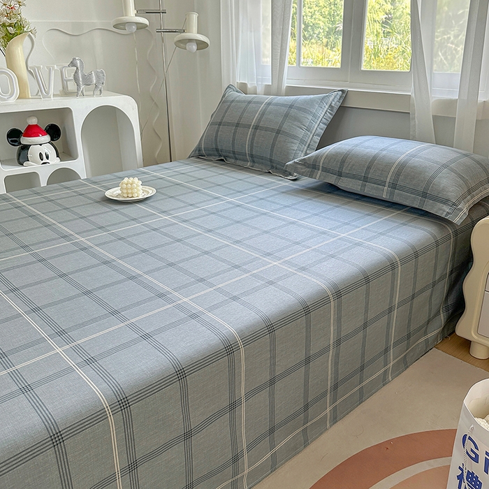 91家纺网 家纺一手货源 找家纺 元元被芯 2023新款全棉直角印花床单 北欧格