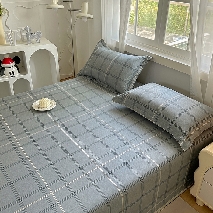 91家纺网 家纺一手货源 找家纺 元元被芯 2023新款全棉直角印花床单 北欧格