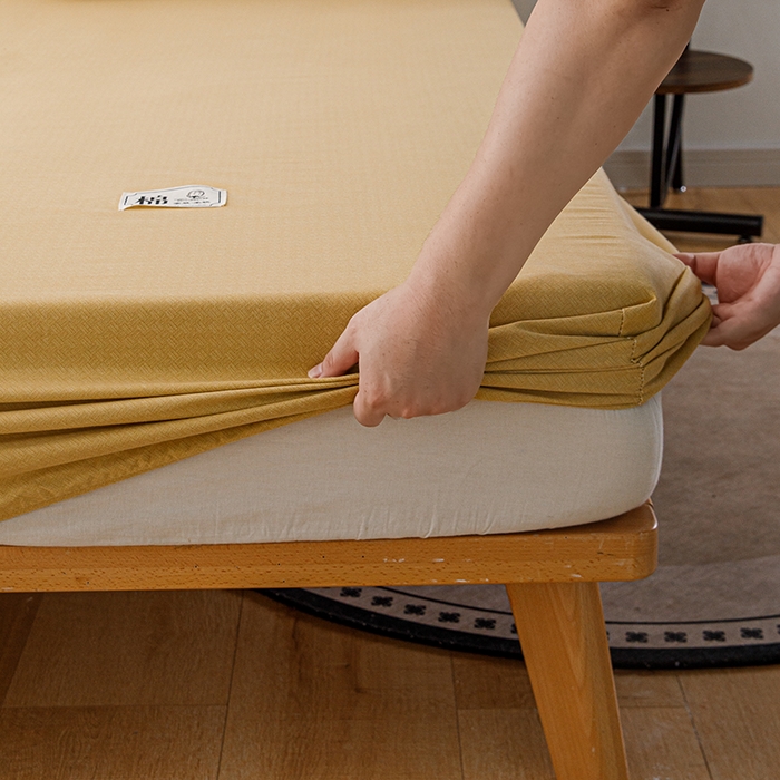 91家纺网 家纺一手货源 找家纺 宝时兰 2024新款A类加厚全棉床笠-纯色款 简纯-黄