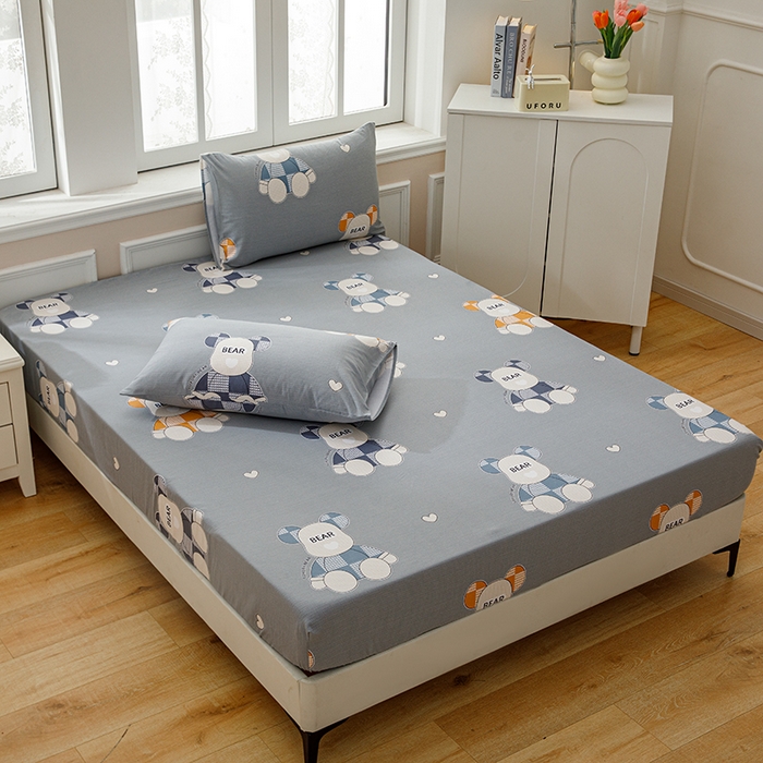 91家纺网 家纺一手货源 找家纺 宝时兰 2025新款A类加厚全棉床笠-印花款 玩偶熊